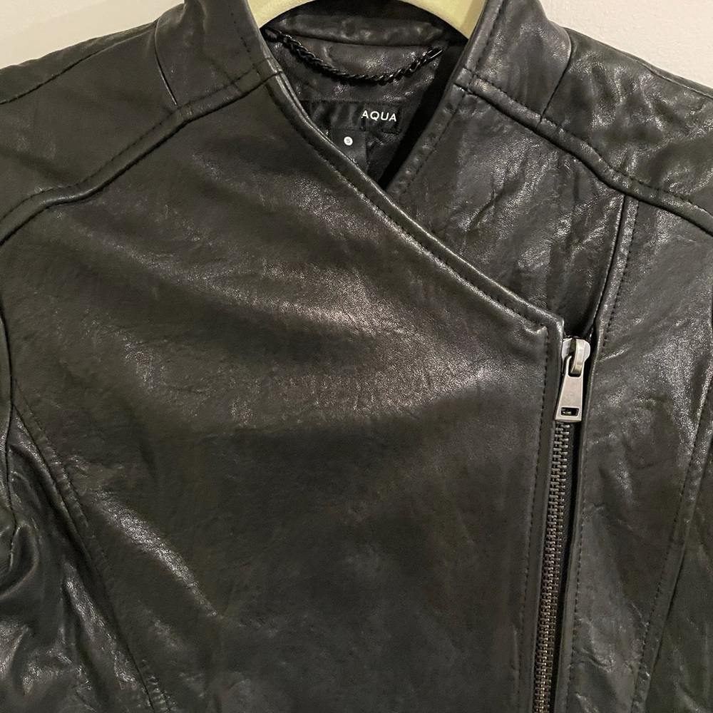 Aqua Leather Jacket - Picture 2 of 3